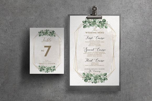 Floral Wedding Invitation Suite in Wedding Templates - product preview 2