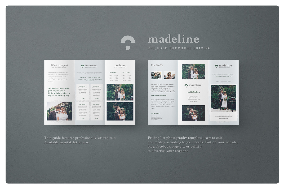 Wedding Pricing Guide Brochure in Brochure Templates - product preview 8