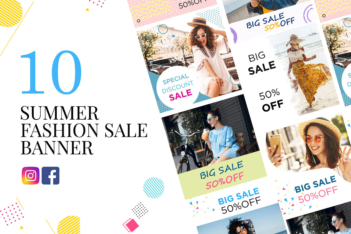 10 Summer Fashion Sale Banner in Facebook Templates - product preview 8