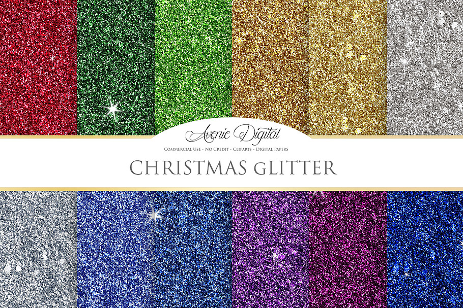 Christmas Glitter Digital Paper