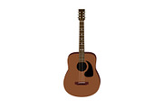 Realistic brown acoustic guitar