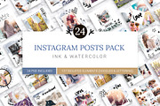 Instagram Watercolor Posts Pack 2