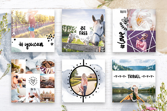 Instagram Watercolor Posts Pack 2 in Instagram Templates - product preview 4