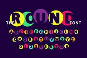 Colorful Round Font Illustration on