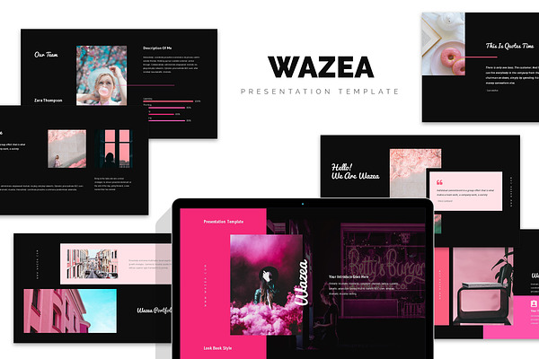 Wazea: Pink Color Tone Google Slides