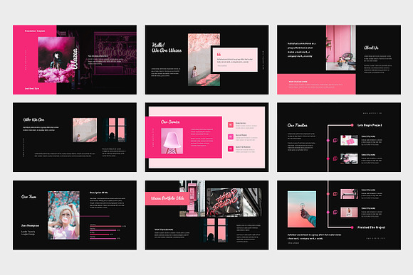 Wazea: Pink Color Tone Google Slides in Google Slides Templates - product preview 1