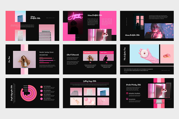 Wazea: Pink Color Tone Google Slides in Google Slides Templates - product preview 4