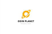 Coin planet logo template.