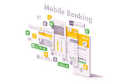Mobile internet banking app concept