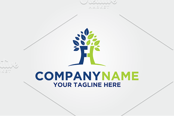 Letter F H tree Logo in Logo Templates - product preview 2