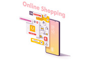 Vector mobile online shopping app