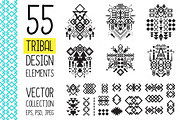 55 Tribal Design Elements Collection