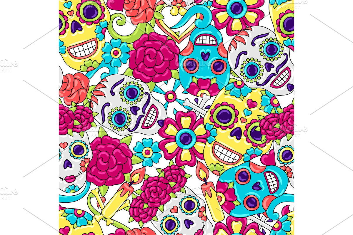 Day of the Dead seamless pattern in Patterns - product preview 8