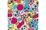 Day of the Dead seamless pattern