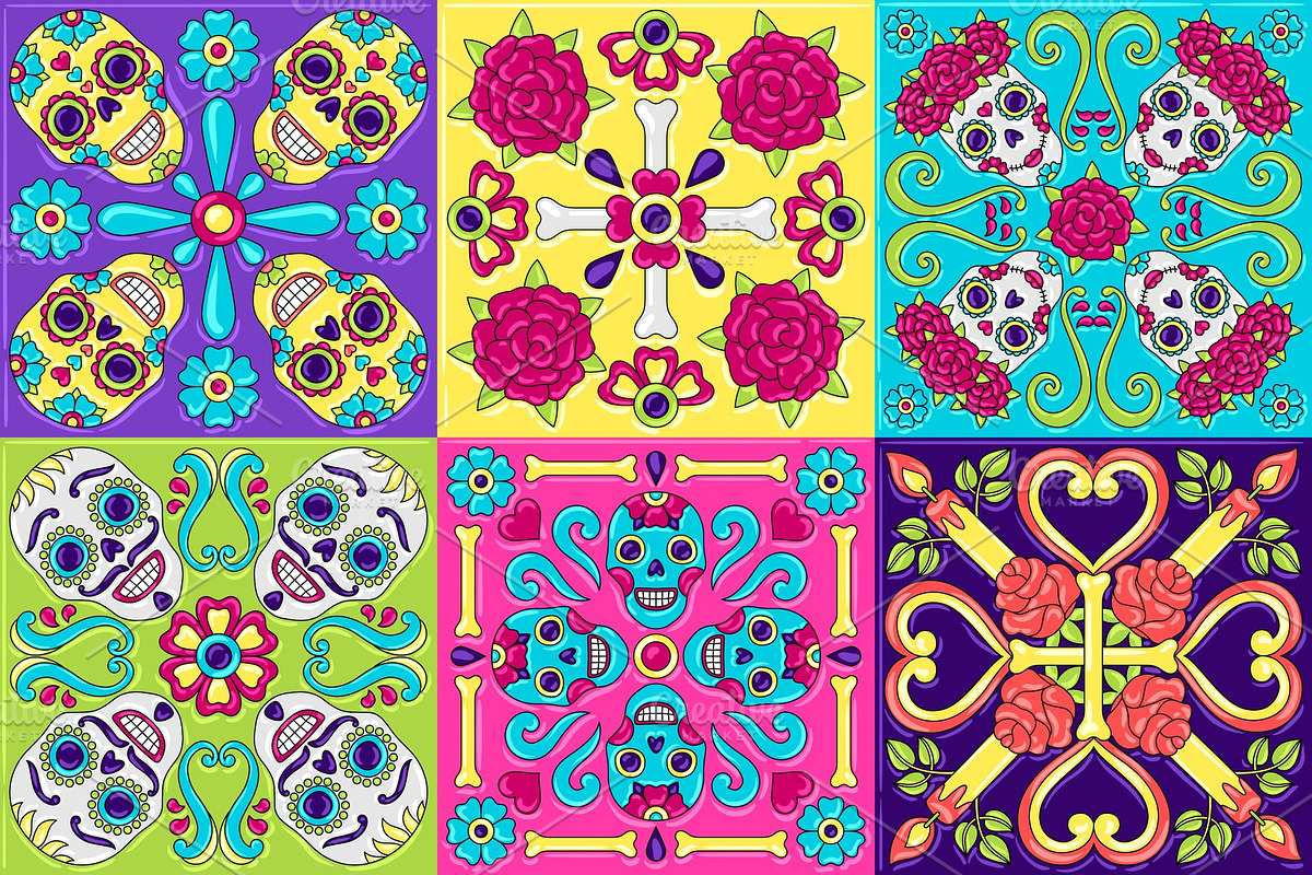 Day of the Dead mexican talavera in Patterns - product preview 8