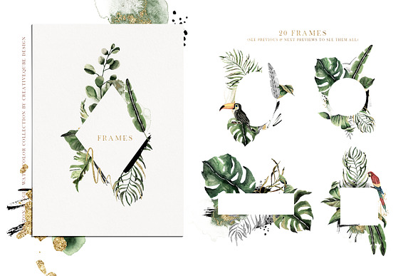 Amazon Jungle Watercolor Collection in Illustrations - product preview 14