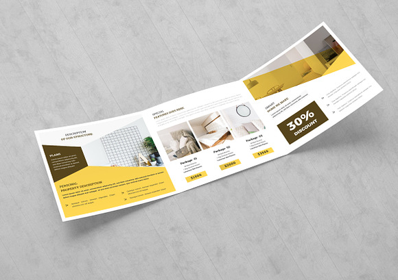 Real Estate Square Trifold Brochure in Brochure Templates - product preview 5