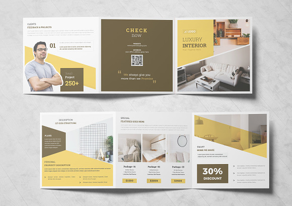 Real Estate Square Trifold Brochure in Brochure Templates - product preview 7
