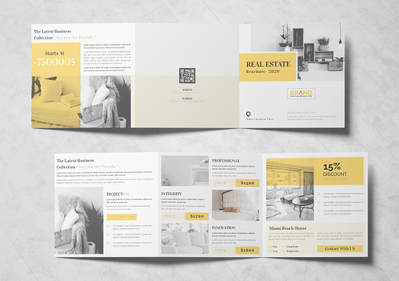 Real Estate Square Trifold Brochure in Brochure Templates - product preview 1
