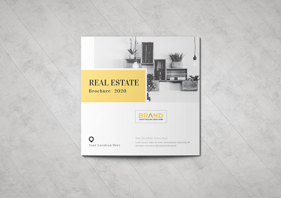 Real Estate Square Trifold Brochure in Brochure Templates - product preview 3