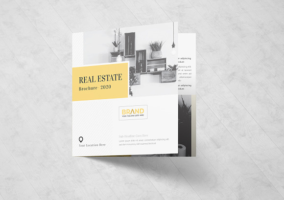 Real Estate Square Trifold Brochure in Brochure Templates - product preview 4