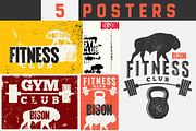 Gym Club vintage grunge posters.