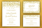 Gold Glitter Wedding Invite Package