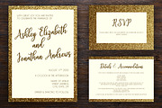 Golden Framed Wedding Invite Pack