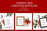 Cherry Red Mockups (8 Images)