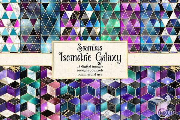 Isometric Galaxy Digital Paper