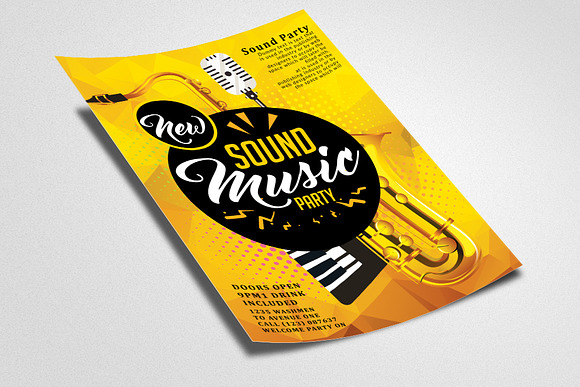 Music Sound Flyer Template in Flyer Templates - product preview 1