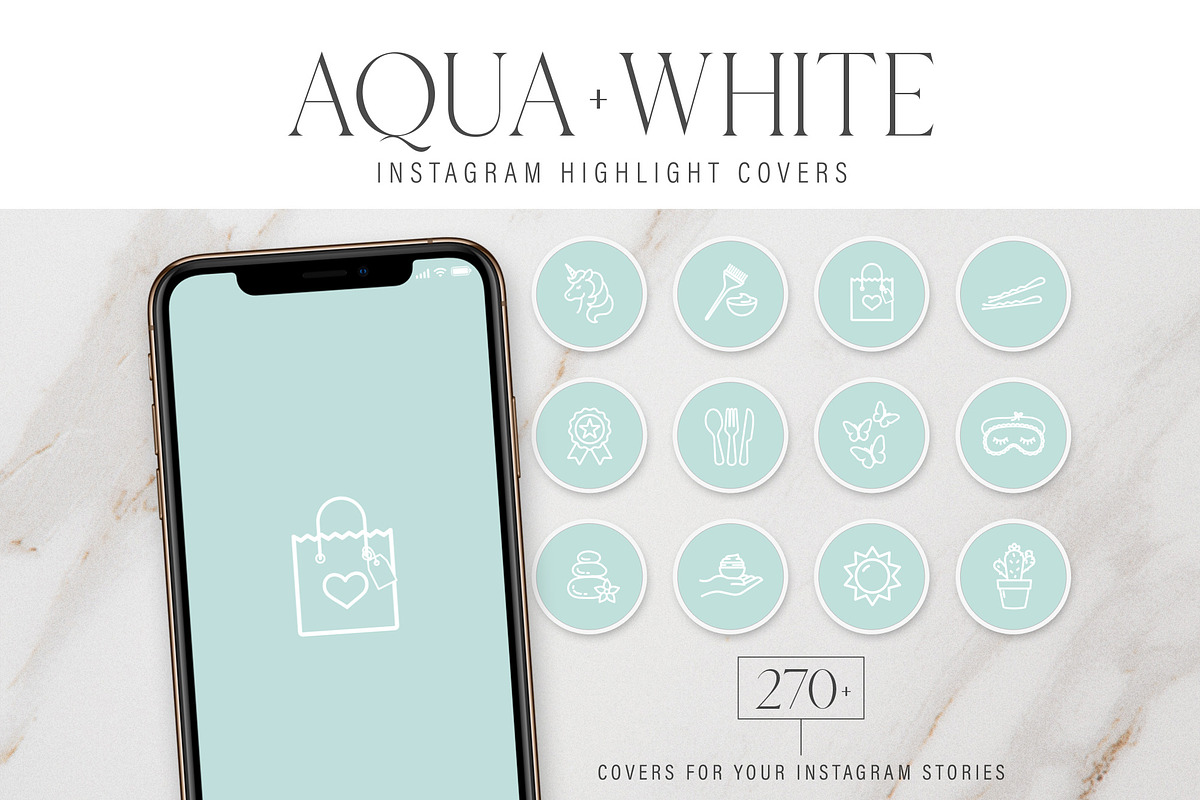 Aqua Instagram Highlight Covers in Instagram Templates - product preview 8