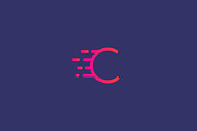 Dynamic moving letter C logo.