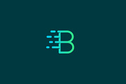 Dynamic moving letter B logo.