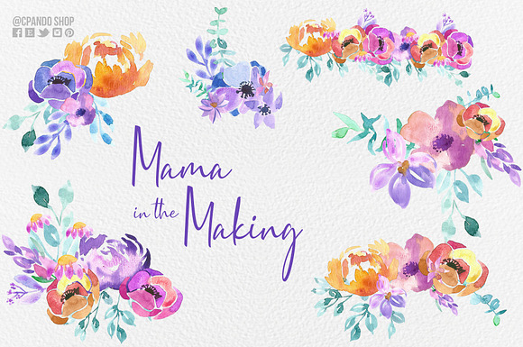 Mama in the making, pregnant clip in Illustrations - product preview 1