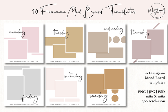 10 Feminine Instagram Mood Templates in Instagram Templates - product preview 2