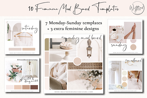 10 Feminine Instagram Mood Templates in Instagram Templates - product preview 3