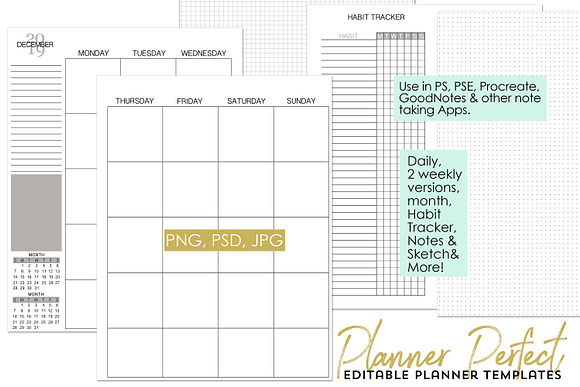 Editable Planner Perfect Templates in Stationery Templates - product preview 1