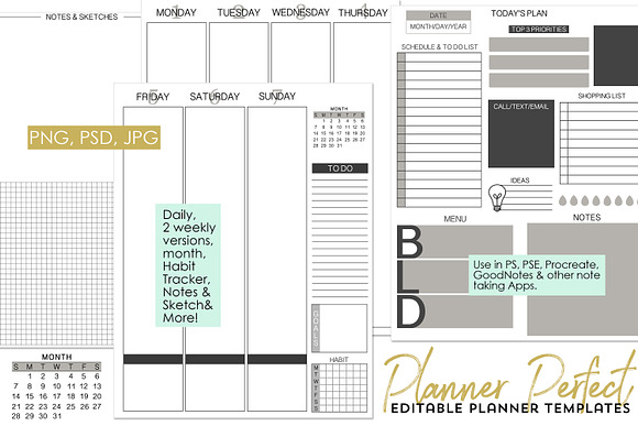 Editable Planner Perfect Templates in Stationery Templates - product preview 2