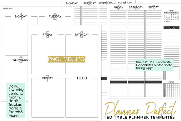 Editable Planner Perfect Templates in Stationery Templates - product preview 3