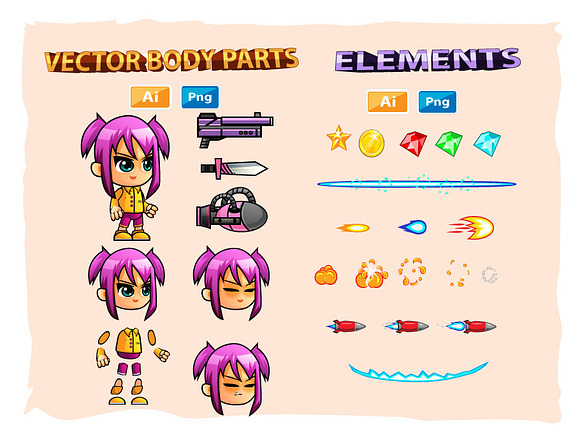 Lily 2D Game Sprites in Illustrations - product preview 1