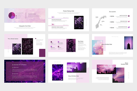 Xorua : Purple Color Powerpoint in PowerPoint Templates - product preview 2