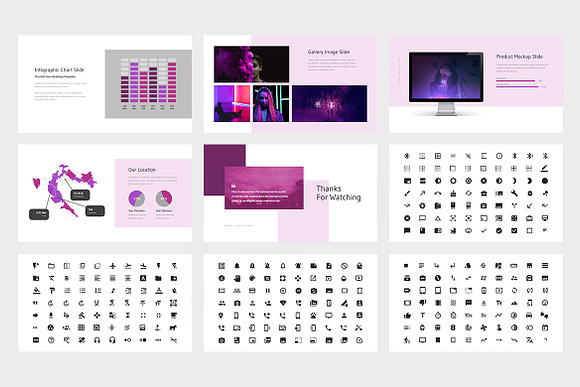 Xorua : Purple Color Powerpoint in PowerPoint Templates - product preview 6