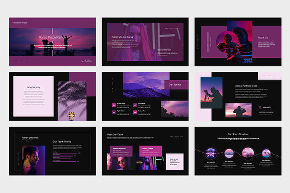 Xorua : Purple Color Powerpoint in PowerPoint Templates - product preview 7