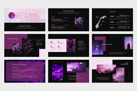 Xorua : Purple Color Powerpoint in PowerPoint Templates - product preview 8