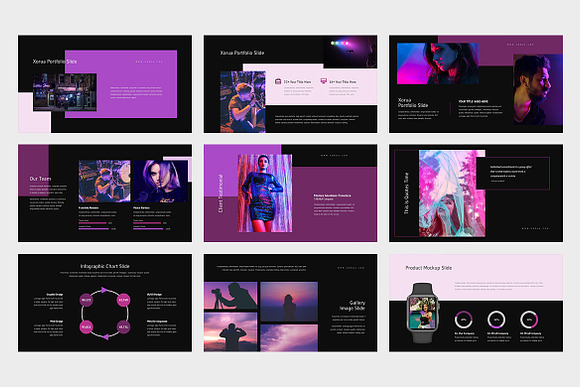Xorua : Purple Color Powerpoint in PowerPoint Templates - product preview 10
