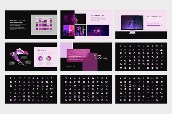 Xorua : Purple Color Powerpoint in PowerPoint Templates - product preview 12
