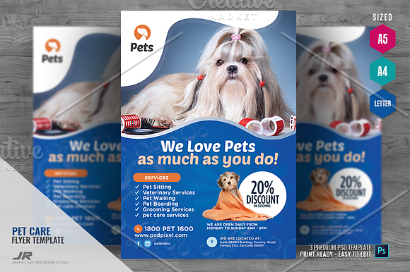 Pet Animal Care Flyer in Flyer Templates - product preview 1