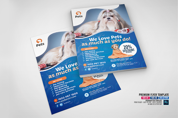 Pet Animal Care Flyer in Flyer Templates - product preview 2