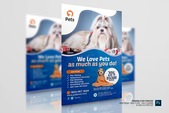 Pet Animal Care Flyer in Flyer Templates - product preview 3